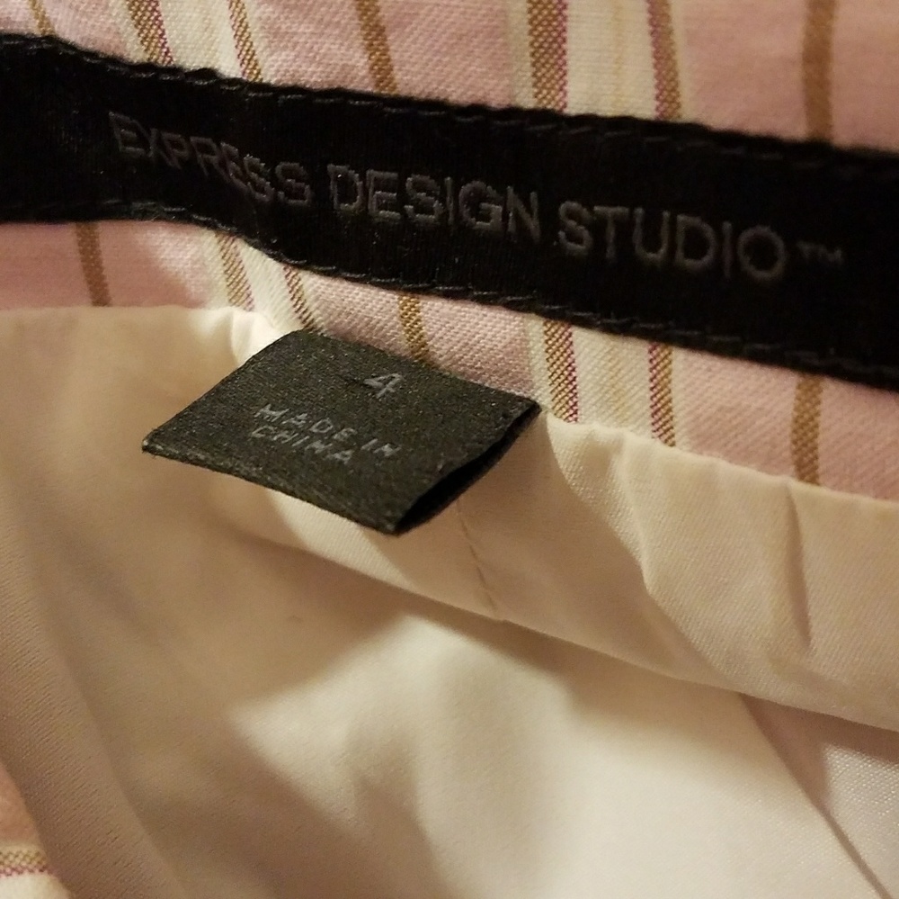 🩷 Express Design Studio Pink Seersucker Blazer Jacket Size 4 🩷 - Picture 3 of 4